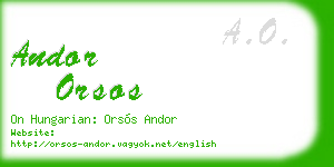 andor orsos business card