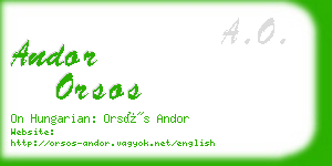 andor orsos business card